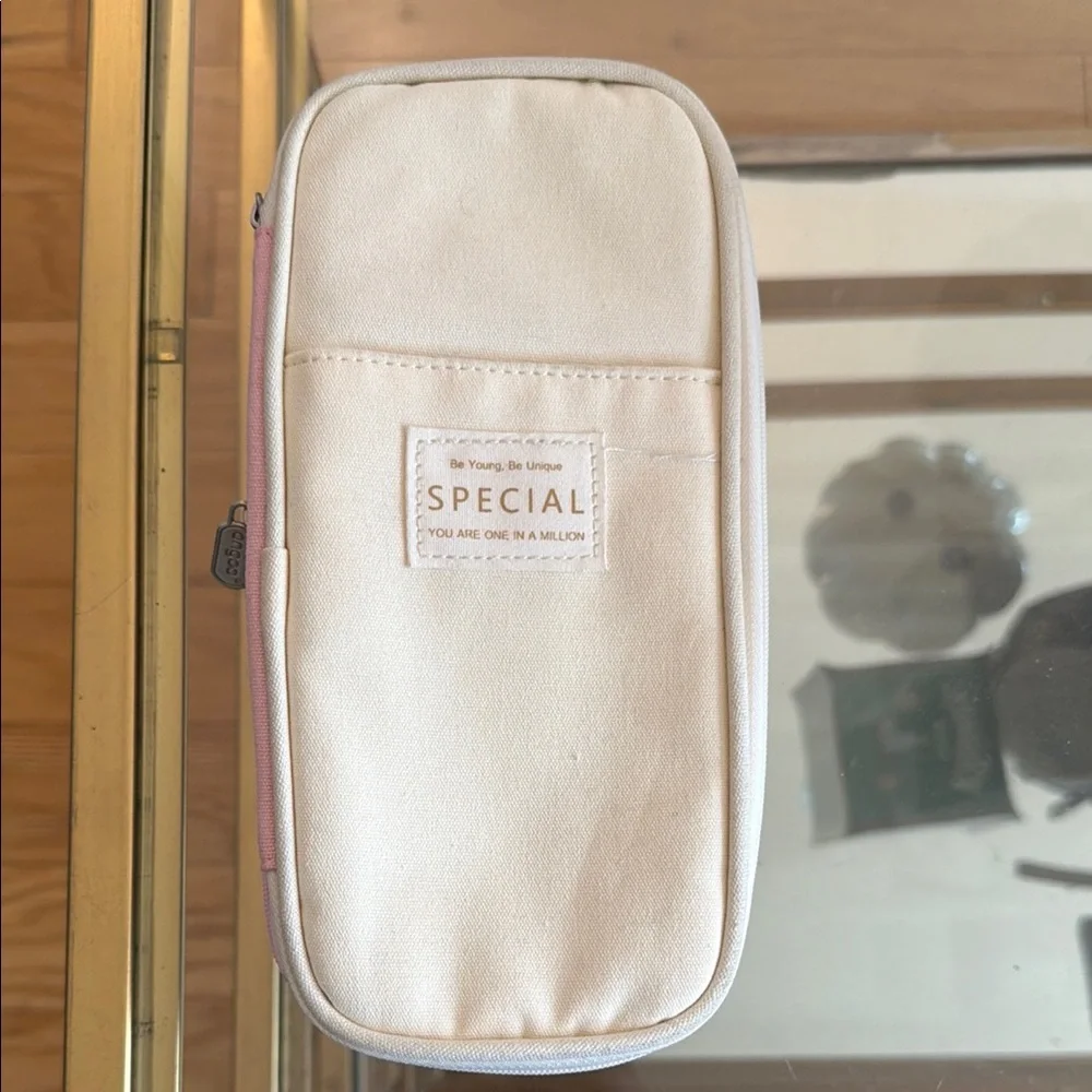 Cream Canvas Pouch